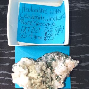 Natural Heulandite with Celadonite Inclusions